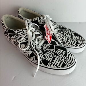 Vans NWT Doheny Black & White Print Out Canvas Lace-Ups